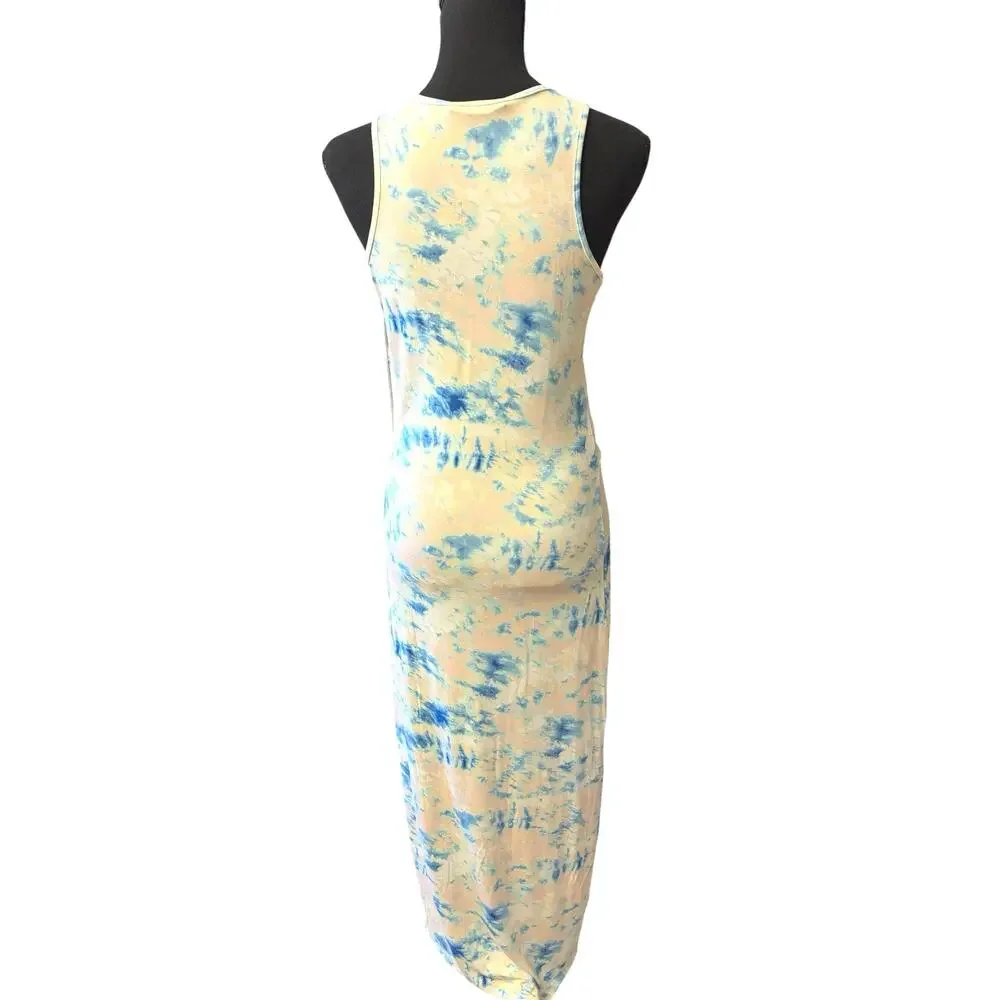 TART Collections Tie Dye Maxi Dress Size M Sleeveless Knot Waist Rayon - Picture 4 of 7